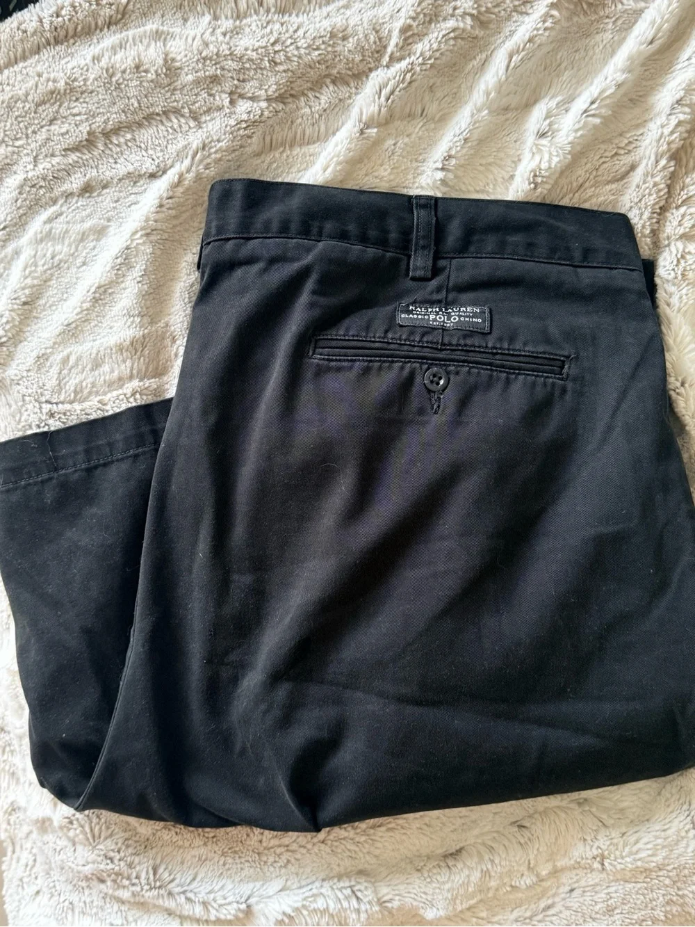Polo Ralph Lauren Tyler Shorts Mens 44B Big Black Pleated Chino Cotton